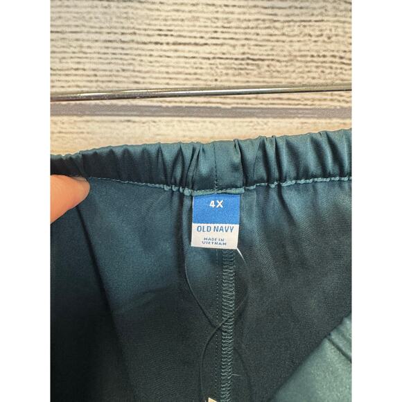 Old Navy Plus Size Teal Lace Trim Satin Matching Pajama Set Size 4X - Picture 4 of 13